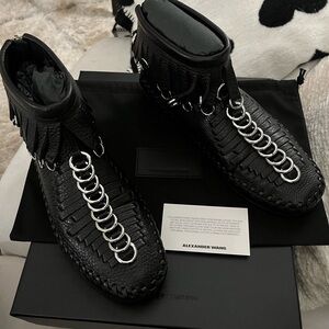 Alexander Wang Montana leather pebbled moccasin booties